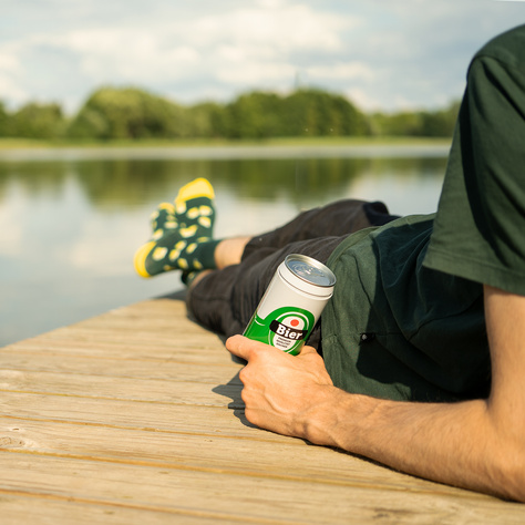 1 Paar von lustigen Socken mit Biermotiv in einzigartiger Verpackung | Herrensocken | SOXO