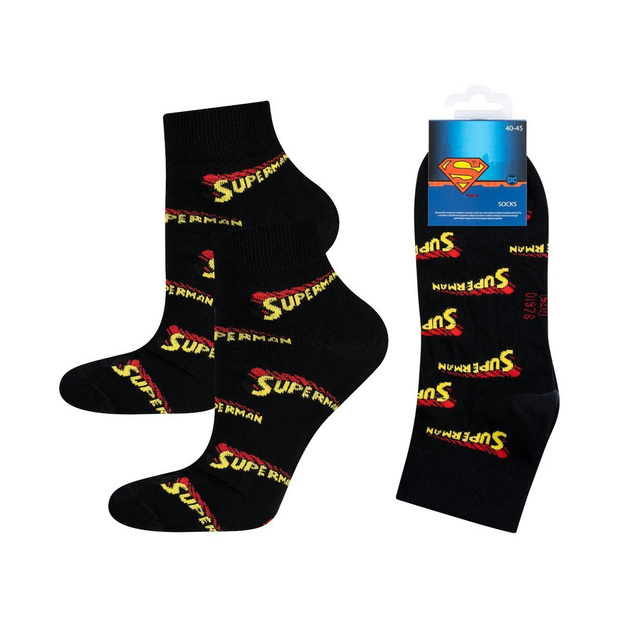 Set mit 2x lustigen lange Herrensocken + 2 Kurz Herrensocken | Superman DC COMICS | SOXO
