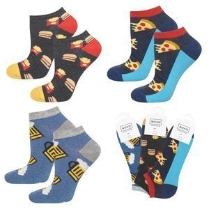 Set mit 3x bunten Kurze Herrensocken Bier + Fastfood  | SOXO