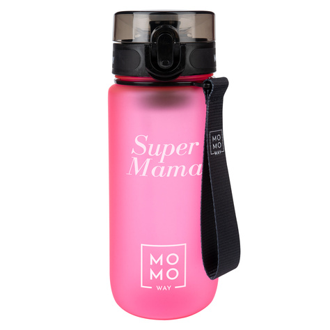 MOMO WAY Wasserflasche 0.6L grau | Geschenkidee | BPA free | Tritan