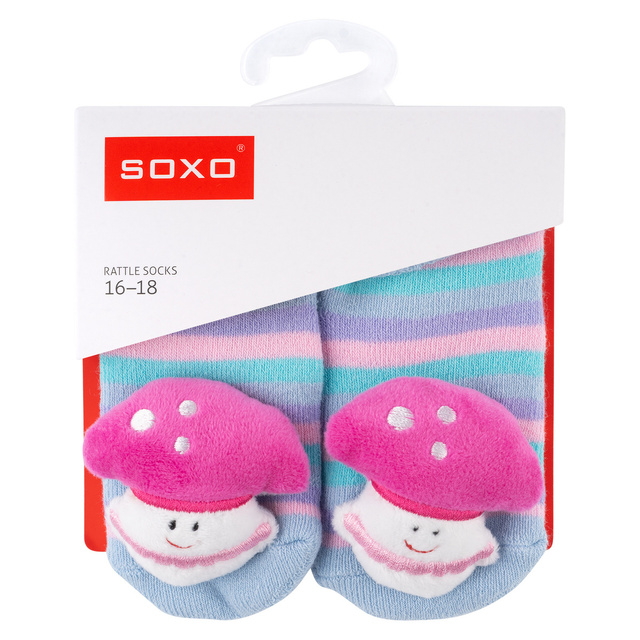 Set mit 3x Bunte Babysocken mit Rassel | SOXO