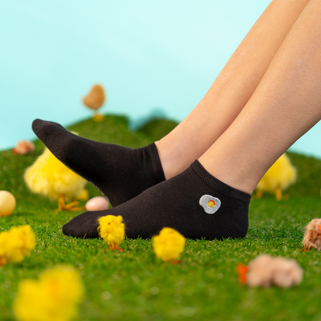 5 Paar von lustigen Socken mit Eggsmotiv in einzigartiger Verpackung | Damen-/Herrensocken | SOXO