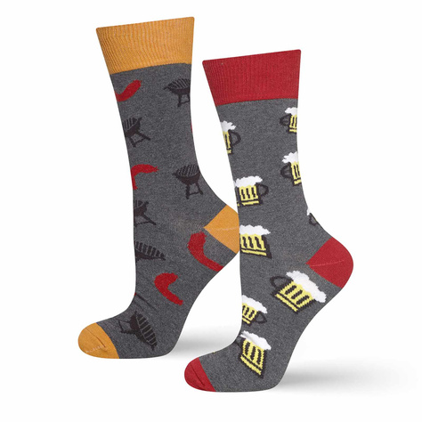 1 Paar von lustige Socken mit Grillmotiv | Herensocken | SOXO