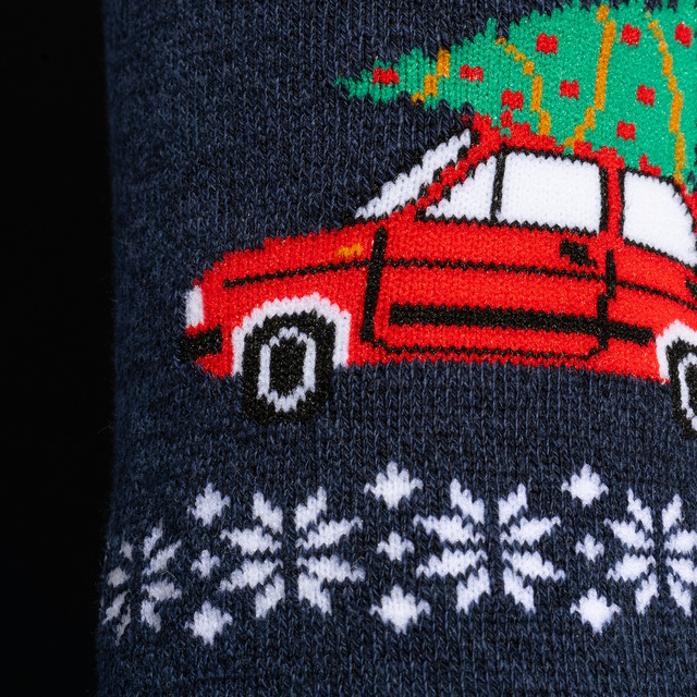 Socken mit Weihnachts Auto-Motiv 3er-Pack