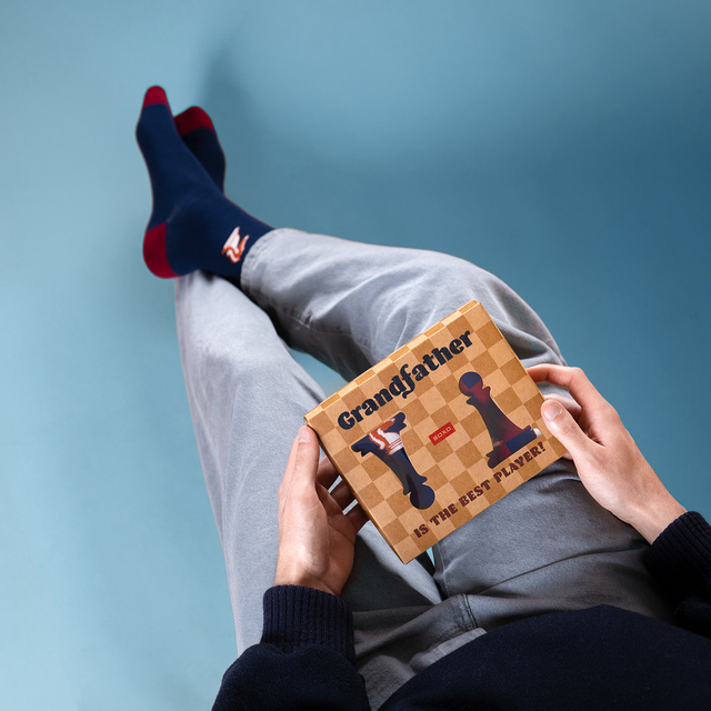 Socken mit Schach-Motiv 2er-Pack