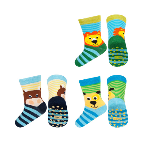 Set mit 3x Kindersocken mit Haustieren | SOXO