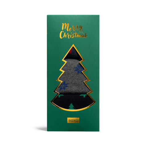 3 Paare von lustigen Socken mit Weihnachtenmotiv in einzigartiger Verpackung | Herrensocken | SOXO