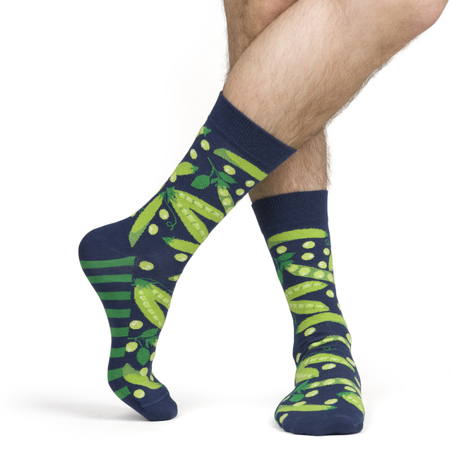 1 Paar von lustigen Socken mit Erbsenmotiv in einzigartiger Verpackung | Herrensocken | SOXO