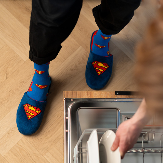Herren-Hausschuhe Superman-Motiv