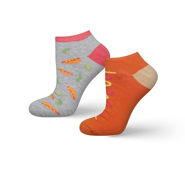 Kurze Socken mit Hotdog-Motiv