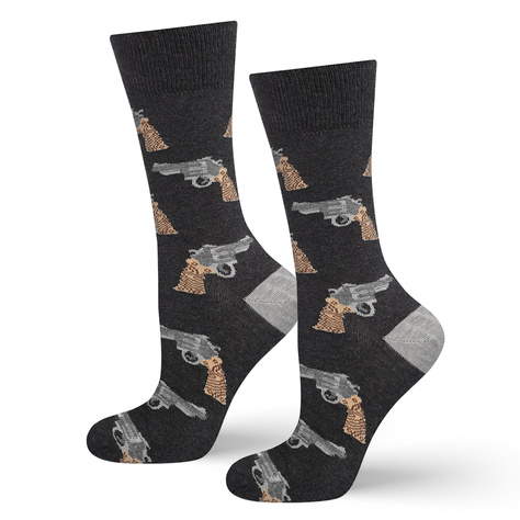 1 Paar von lustige Socken mit Revolver  | Herrensocken | SOXO