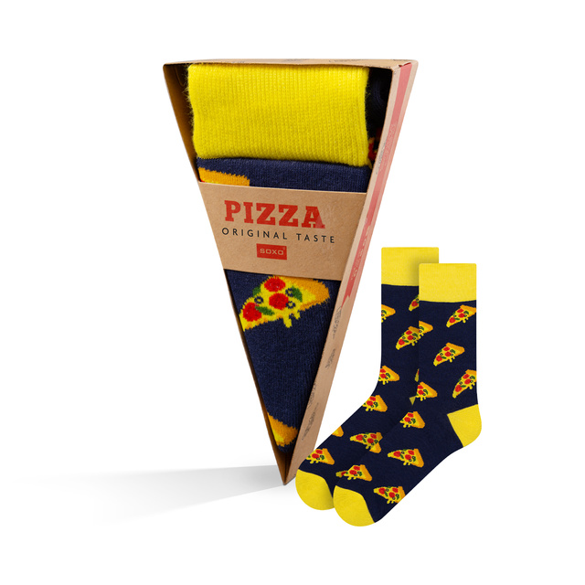 Socken mit Pizza-Motiv