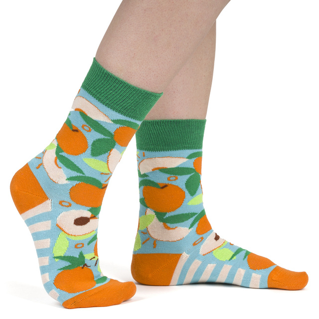 1 Paar von lustigen Socken mit Peachmotiv in einzigartiger Verpackung | Damensocken | SOXO