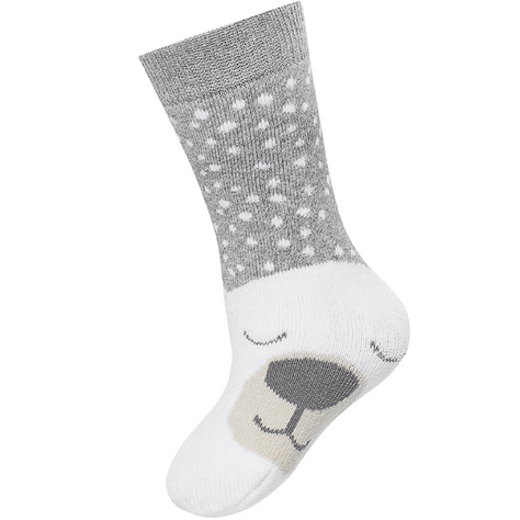 Grau Set 3x Kinder Socken SOXO mit Haustieren warm Frottee