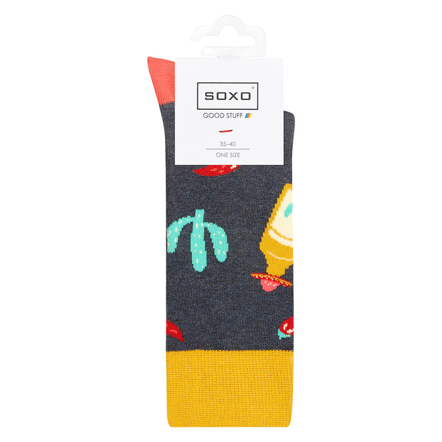 Set mit 2x bunten Herrensocken Pizzamotiv + Tequilamotiv | SOXO
