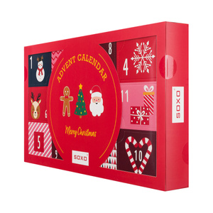 Adventskalender | Geschenkidee für sie | Nikolaustag | Set aus 6x SOXO Damensocken