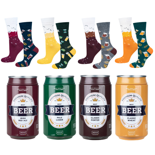 Set von 4 Herrensocken in einer Bierdose | SOXO