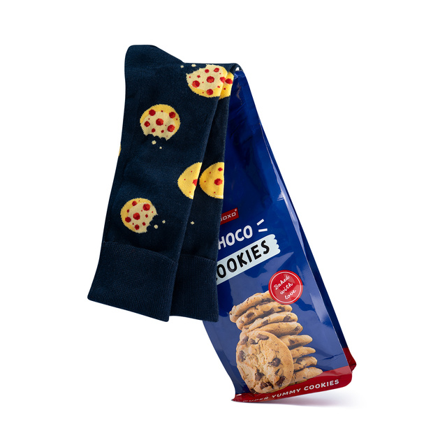 3 Paar von lustigen Socken mit Cookiesmotiv in einzigartiger Verpackung | Damen-/Herrensocken | SOXO
