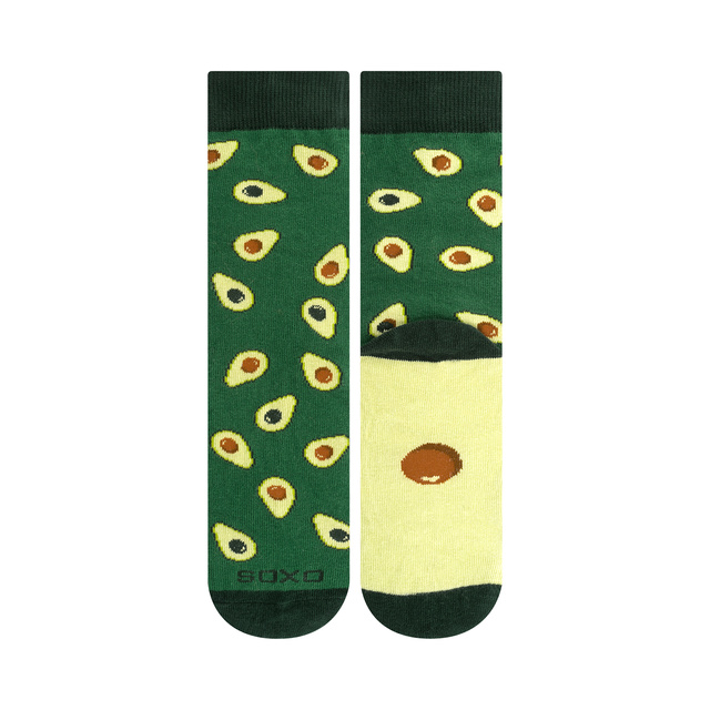 1 Paar von lustigen Socken mit Avocadomotiv in einzigartiger Verpackung | Damen-/Herrensocken | SOXO
