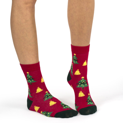 4 Paare von lustigen Socken mit Weihnachtsmotiv in einzigartiger Verpackung | Damensocken | SOXO