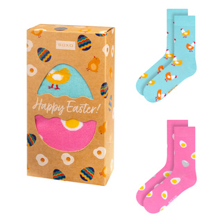 Socken mit Ei und Huhn-Motiv 2er-Pack