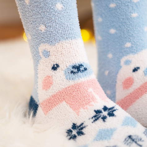 Damensocken SOXO Teddybär Mustern