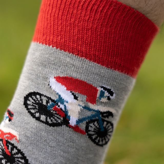 Socken mit Fahrrad-Motiv