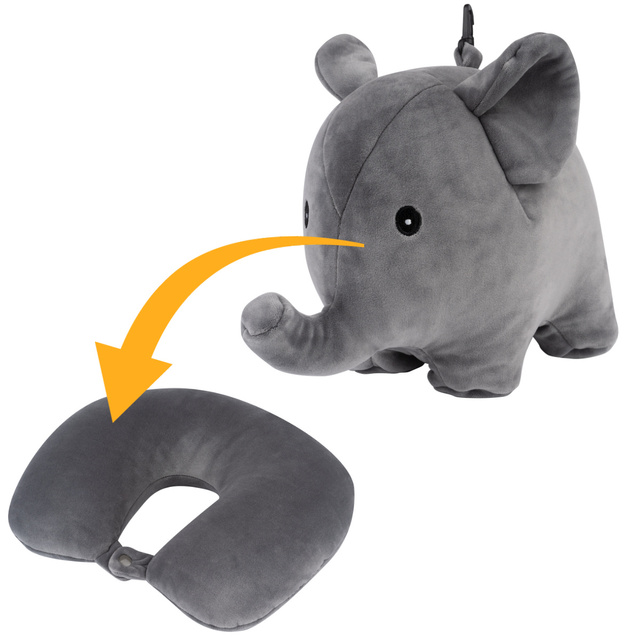MOMO WAY Multifunktionales Reisekissen für ein Kind | Elefant