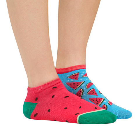 SOXO bunte Damen kurze Socken | rosa und blau