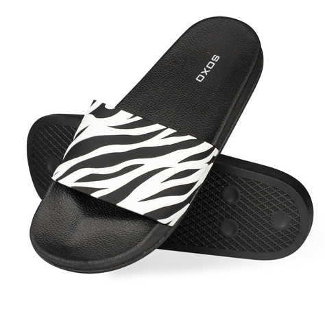 SOXO Strand Latschen unisex | Zebra Muster