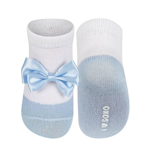 Blau Babysocken SOXO Ballerinas mit einem Bogen