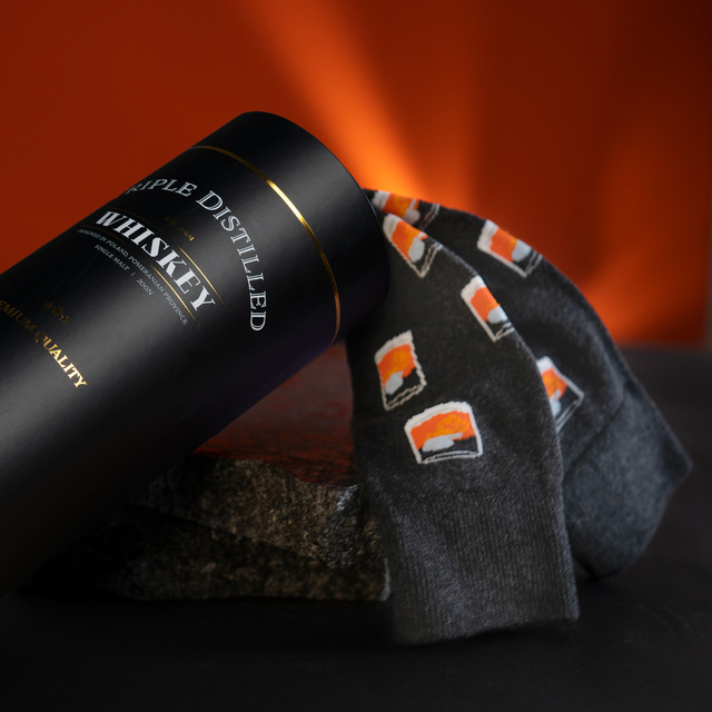 Socken mit Whiskey-Motiv 3er-Pack