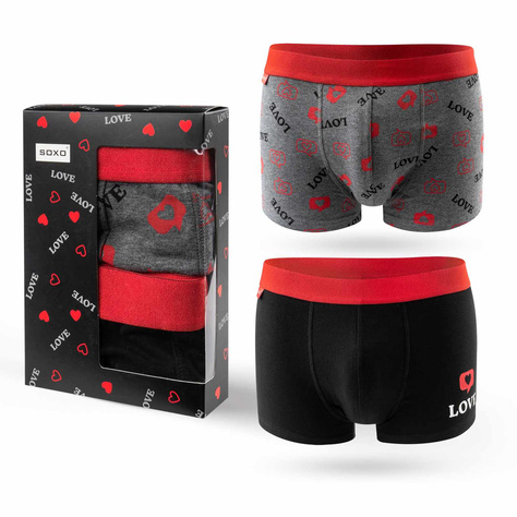 2 Paar von lustigen Boxershorts Geschenk für Valentinstag in einzigartiger Verpackung | SOXO