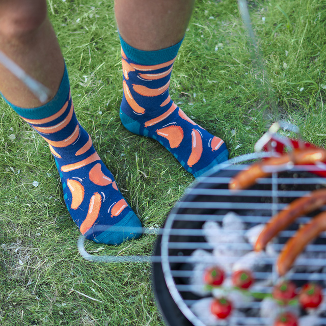 1 Paar von lustigen Socken mit Wurst im einem Glas | Damen-/Herrensocken | SOXO