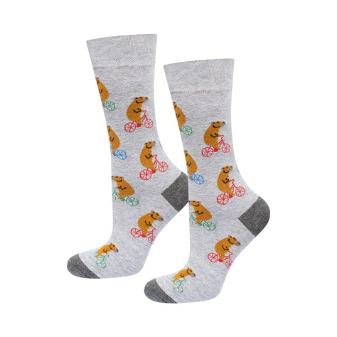 2 Paar lustige Socken mit Wasserschwein auf Fahrradmotiv | Herren-Socken | SOXO