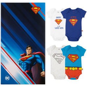 Set aus 4x Warner Bros Superman Baby-Bodys