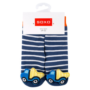 Set mit 3x Bunte Babysocken mit Rassel | SOXO