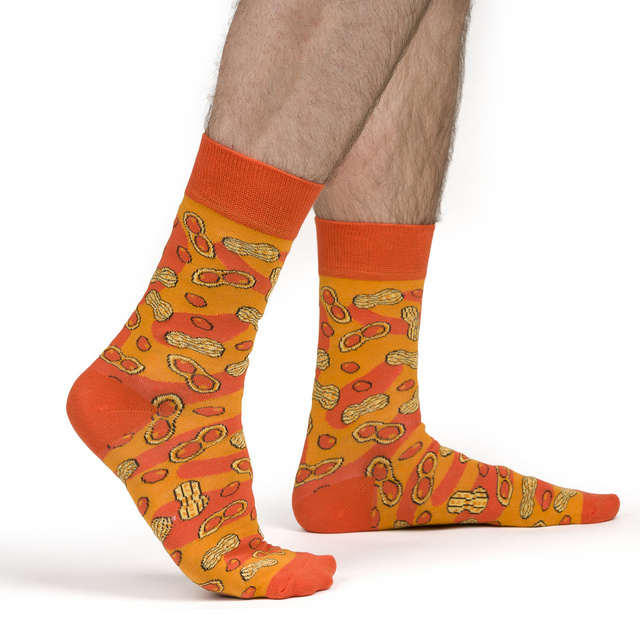 1 Paar von lustigen Socken mit Peanut Buttermotiv im eine Glas | Damen-/Herrensocken | SOXO