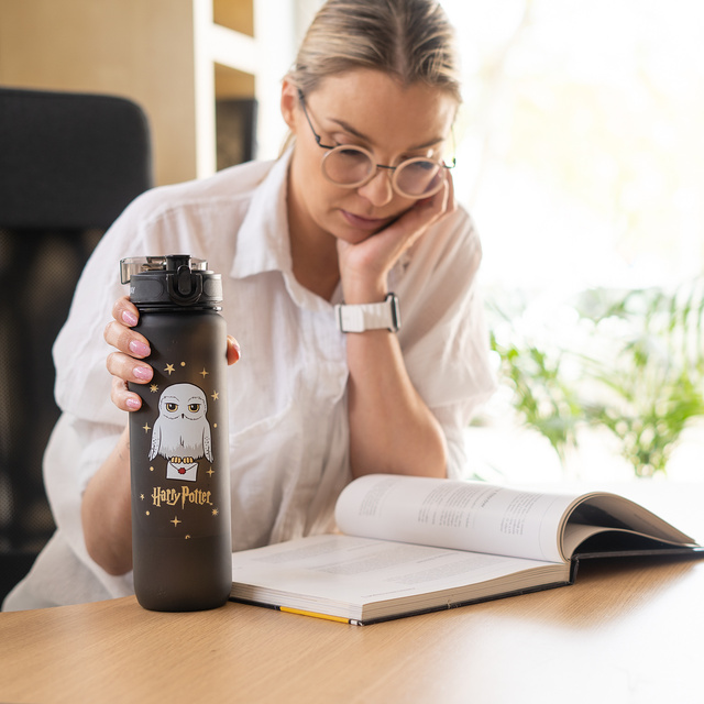 Wasserflasche 1000 ml schwarz | langlebig und praktisch | Harry Potter