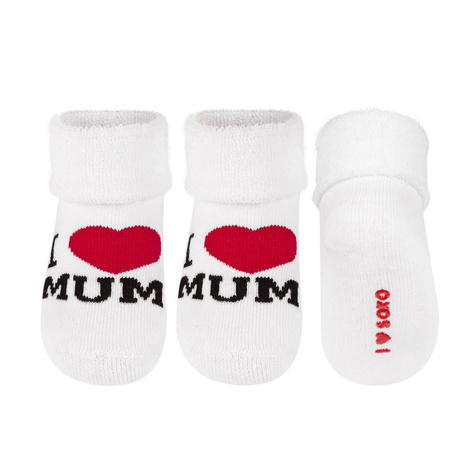 Weiß Babysocken SOXO mit Inschriften 