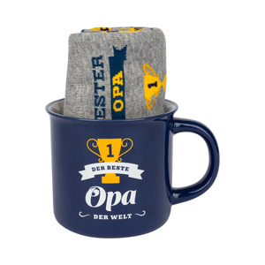 1 Paar von lustigen Socken fur Opa in a mug Verpackung | Herrensocken | SOXO