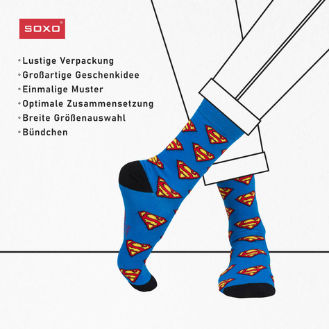 Superman Hausschuhe und Socken für Herren Geschenkideen für Herren SOXO Authentisches Produkt lizenziert von Warner Bros DC Comics