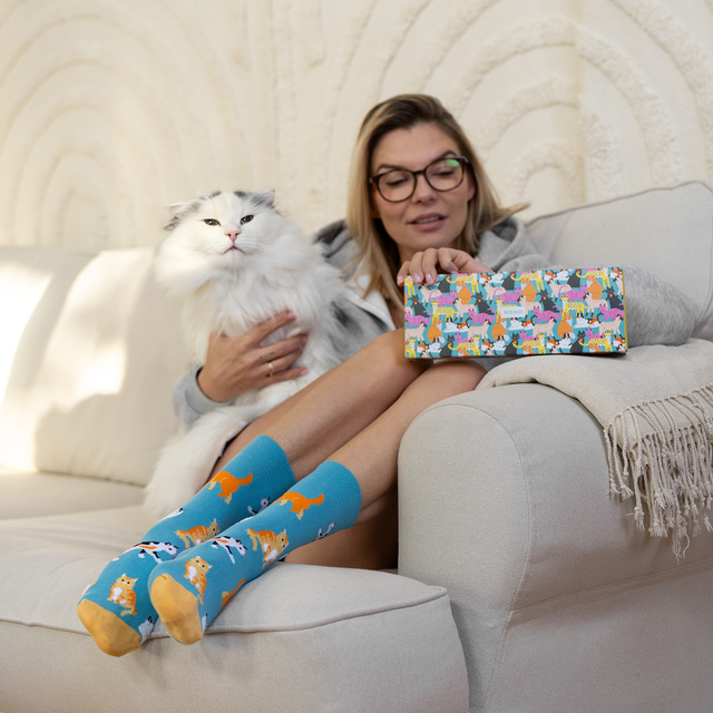 Socken mit Katzen-Motiv 3er-Pack