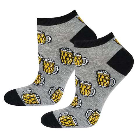 SOXO Set 5 Herren kurze Socken | Bier und Pizza Muster 