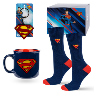 Set Socken Superman + Tasse + Schlüsselanhänger