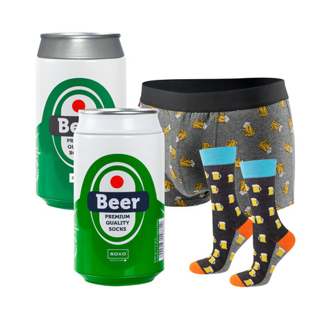 Set mit 1x Herrensocken + 1x Boxershorts | Biermotiv | SOXO