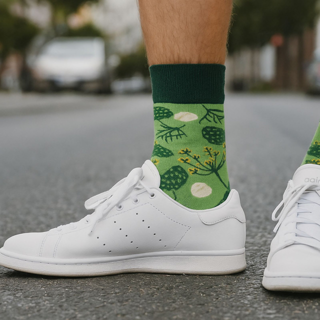 1 Paar lustige Socken mit dem Motiv von Cornichons im einem Glas | Damen-/Herrensocken | SOXO