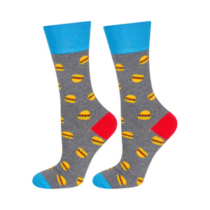 1 Paar von lustigen Socken mit Hamburgermotive | Herrensocken | SOXO