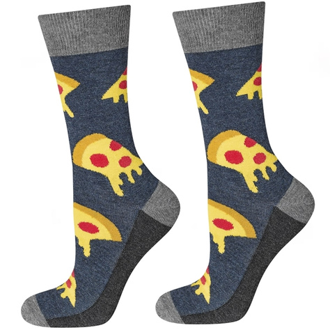 4 Paare von lustigen Socken mit Pizzamotiv einzigartiger Verpackung| Herrensocken | SOXO