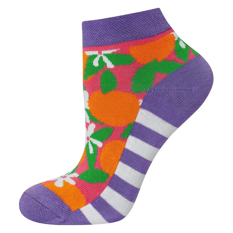 SOXO bunte Damen kurze Socken | Orangen Mustern